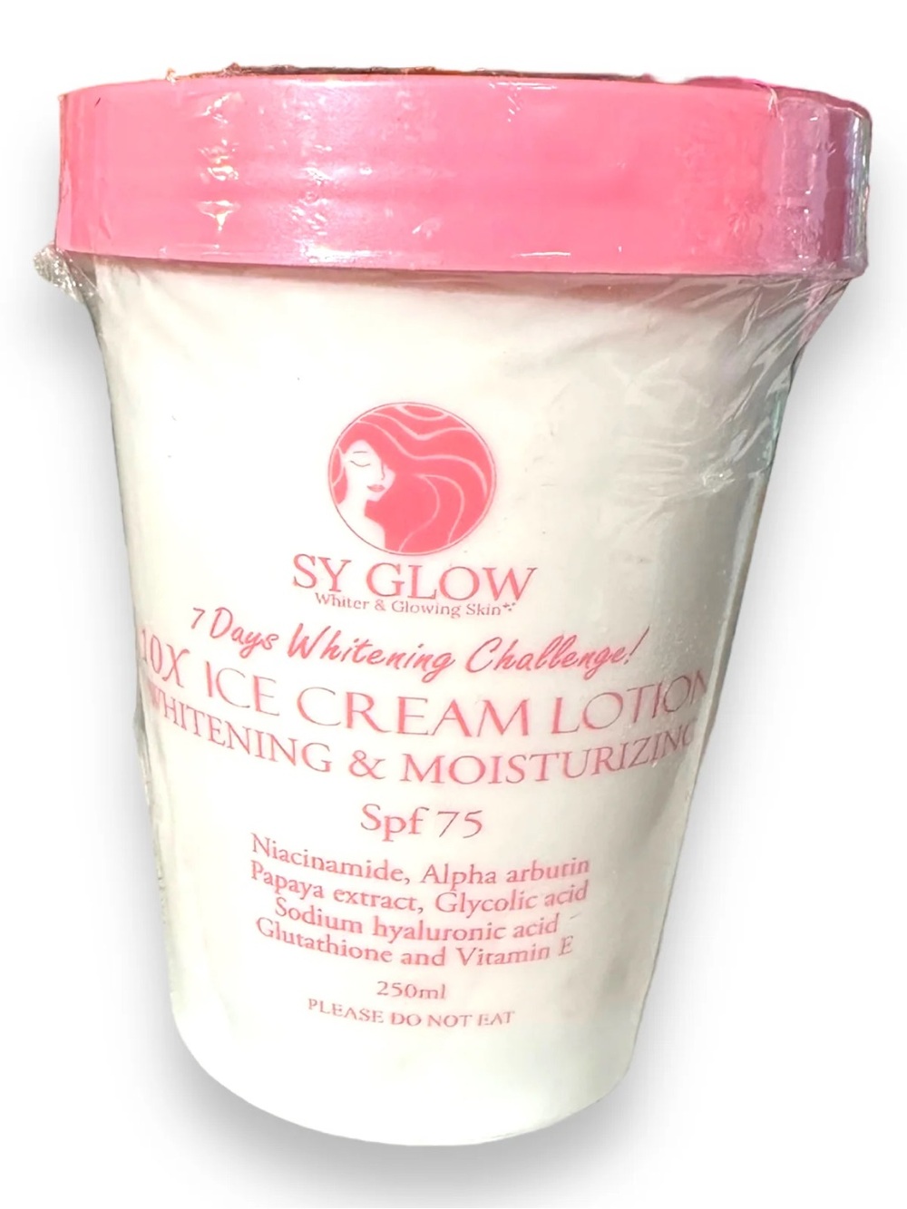 SY GLOW 10x Ice Cream Lotion SPF 75 - Whitening & Moisturizing 250ml